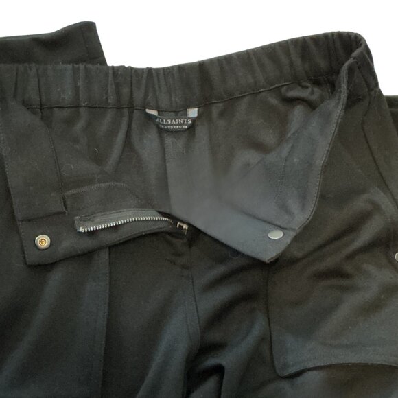 AllSaints Frieda Twill Cargo Joggers • Black • US 2 / UK 6 • NWOT (Altered) - Picture 9 of 13